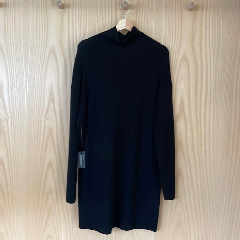 NWT - Babaton Long sleeve black knit dress